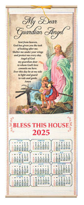 Wood Scroll Calendar Guardian Angel 2025